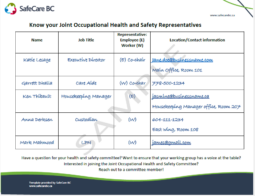 Joint Occupational Health and Safety Poster Package - SafeCare BC