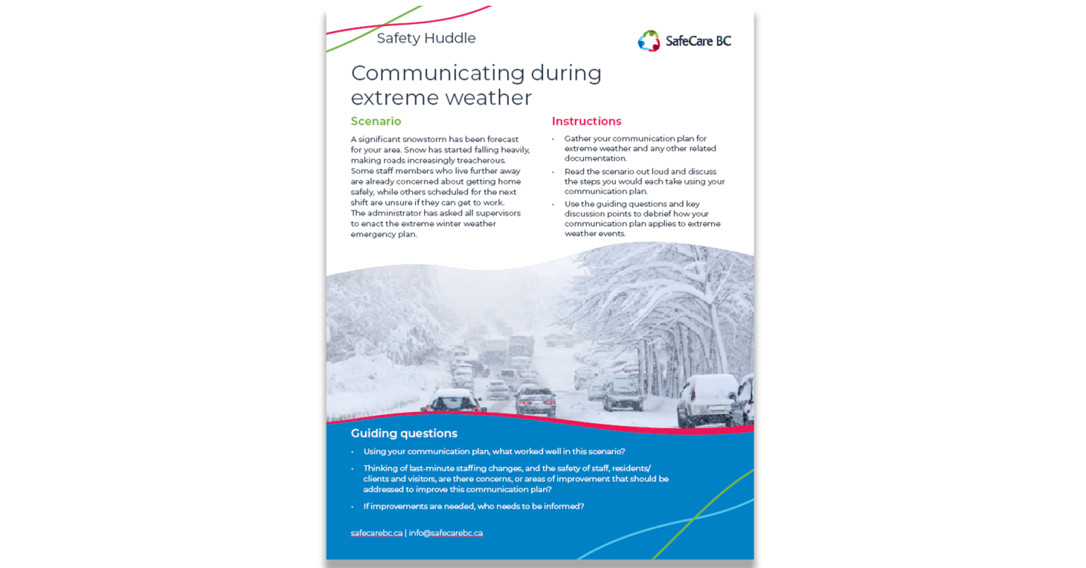 Communicating during extreme weather - SafeCare BC
